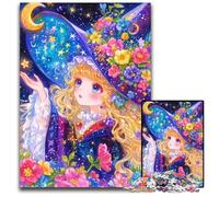 1000 Piece Jigsaw Puzzle for Adults Anime Girl Wizard Cardboard Jigsaw Puzzles Family Interactive Game, Brain Teaser Gift, Educational Toy 26X38CM