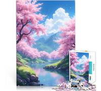 1000 Piece Jigsaw Puzzle for Adults Anime Japan Cherry Blossom DIY-Spielzeug eignet sich ideal als Geschenk für die ganze Familie52x38cm