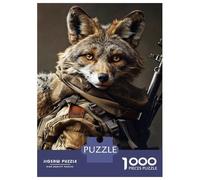 1000 Piece Jigsaw Puzzle for Adults Anthropomorphic Coyote Soldier Portrait Puzzles for Adults Toy Wall Decor Presents for Women Difficult And Challenge 38x26cm/1000pcs