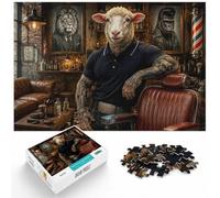 1000 Piece Jigsaw Puzzle for Adults, Anthropomorphic Sheep Barber | For puzzle fans who enjoy a challenge: Adult jigsaw puzzle with 1000 pieces fits quiet evenings and weekends.