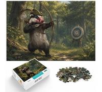 1000 Piece Jigsaw Puzzle for Adults, Archer Badger Aiming at Target