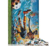 1000 Piece Jigsaw Puzzle for Adults Art Plays Football Puzzles 1000 Pieces Wooden Board Jigsaw- Relax Puzzles Games-Brain Teaser Puzzle 1000pcs (75x50cm)