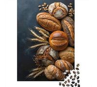 1000-Piece Jigsaw Puzzle for Adults, Artisan Breads, 38x26cm/1000pcs, A Calm After-work Activity; White Card Pieces with Reduced Dust