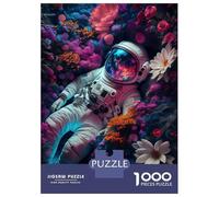 1000 Piece Jigsaw Puzzle for Adults Astronaut Flower Planet Puzzles for Adults Fun Games Precision Cutting Difficult And Challenge 70x50cm/1000pcs