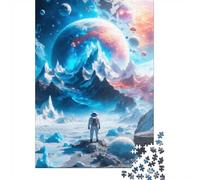 1000 Piece Jigsaw Puzzle for Adults, Astronaut Ice Planet Mountains | For holiday downtime at home: Adult jigsaw puzzle with 1000 pieces adds a classic jigsaw activity to the holiday season.