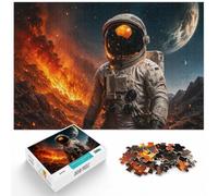 1000 Piece Jigsaw Puzzle for Adults, Astronaut in Space Suit with Fire | For adult puzzle fans, this adult jigsaw puzzle with 1000 pieces turns free time into a focused activity.