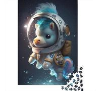 1000-Piece Jigsaw Puzzle for Adults, Astronaut Space Pony Horse, 70x50cm/1000pcs, Shared Puzzle Activity, Quiet Home Time And Weekend Downtime