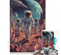 1000 Piece Jigsaw Puzzle for Adults Astronauts Exploring Alien Planet Landscape, Anti-Stress Toys, Difficult Challenge, Deal As Gifts for The Whole Family 38x52cm