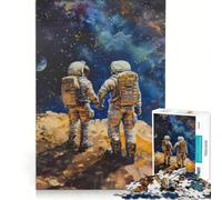 1000 Piece Jigsaw Puzzle for Adults Astronauts Into The Galaxy, Brain Teaser Game, Precision Cutting, Artists Collection, Fine Art 50x75cm