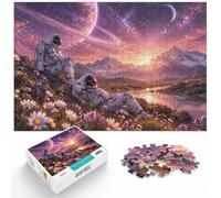 1000 Piece Jigsaw Puzzle for Adults, Astronauts Space Planet Landscape | For holiday gatherings and quieter moments: Adult jigsaw puzzle with 1000 pieces offers a longer activity for the holidays.