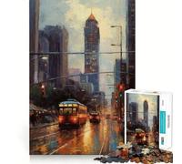 1000 Piece Jigsaw Puzzle for Adults Atlanta Art USA Tight Cut Fun Mind Game Gift Relax Fun Time Birthday Game Gift (38x26cm)