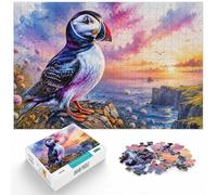 1000 Piece Jigsaw Puzzle for Adults, Atlantic Puffin Watercolor | As a Christmas gift idea, this adult jigsaw puzzle with 1000 pieces suits quiet days around New Year.