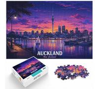 1000 Piece Jigsaw Puzzle for Adults, Auckland New Zealand Skyline at Night | For a calm Advent activity, this adult jigsaw puzzle with 1000 pieces turns winter leisure into a focused activity.