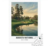 1000 Piece Jigsaw Puzzle for Adults, Augusta National Ike's Pond Golf Art
