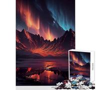 1000 Piece Jigsaw Puzzle for Adults Aurora Borealis Fun Interactive Family Experience Wonderful Holiday Giftsing Choice (38x26cm)