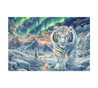 1000 Piece Jigsaw Puzzle for Adults Aurora White Tiger 1000 PCS 75x50cm Collectible Art Puzzle Great for Hobbyists Long Lasting Durable Premium Material Gift