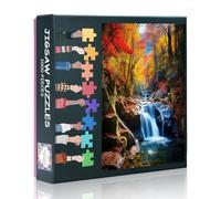 1000 Piece Jigsaw Puzzle for Adults Autumn Forest Waterfall Landscape Colorful Fall Foliage Scenic Nature Puzzle Challenging Family Board Games 27.5x19.7 in