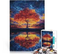 1000 Piece Jigsaw Puzzle for Adults Autumn Tree Under Starry Sky Educational Games Fun at Home Activities, Birthday Present,Travel Gifts, 26x38cm