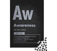 1000-Piece Jigsaw Puzzle for Adults, Awareness Element - Conscious Mindset Manifestation, 70x50cm/1000pcs, Smooth White Cardboard Pieces; for Relaxed Evenings at The Table