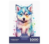 1000 Piece Jigsaw Puzzle for Adults Baby Siberian Husky Puppy Adult Jigsaw Puzzle Toy Wall Decor Precision Cutting Unique Gifts for Birthday And Christmas 38x26cm/1000pcs