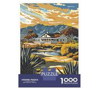 1000 Piece Jigsaw Puzzle for Adults, Bakersfield Landscape Artwork, Mindfulness Activity, Perfect, Premium Thick Cardboard, 70x50cm/1000pcs