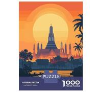 1000 Piece Jigsaw Puzzle for Adults Bangkok Sunset Temple Jigsaw for Adults Hands-on Game Improve Memory Birthday And Unique Gifts 70x50cm/1000pcs