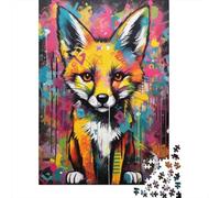 1000-Piece Jigsaw Puzzle for Adults, Banksy Graffiti Slum Fox, 70x50cm/1000pcs, Winter Indoor Activity, Home Relaxation And Time at Home