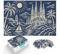 1000 Piece Jigsaw Puzzle for Adults, Barcelona Skyline with Sagrada Familia | For a puzzle gift during the festive season, this adult jigsaw puzzle with 1000 pieces suits quiet days around New Year.