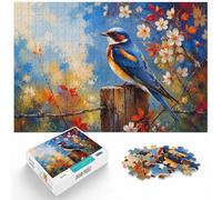 1000 Piece Jigsaw Puzzle for Adults, Barn Swallow on Branch Painting