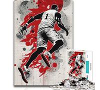 1000 Piece Jigsaw Puzzle for Adults Basketball Player in Action Art Toys Educational Games Staycation Kill Time Great Gift (38x52cm)