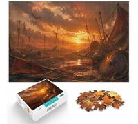 1000 Piece Jigsaw Puzzle for Adults, Battlefield Aftermath with Red Flags