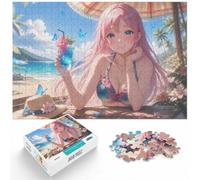 1000 Piece Jigsaw Puzzle for Adults, Beachside Glow Anime Girl | For rainy days at home: Adult jigsaw puzzle with 1000 pieces makes a satisfying choice for longer puzzle sessions.