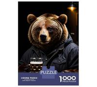 1000 Piece Jigsaw Puzzle for Adults Bear Funny Drinking Adult Jigsaw Puzzle Toy Wall Decor Precision Cutting Unique Gifts for Birthday And Christmas 70x50cm/1000pcs