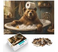 1000 Piece Jigsaw Puzzle for Adults, Bear with Toilet Paper | Adult jigsaw puzzle with 1000 pieces; fits quiet afternoons; when a calm, focused hobby suits the moment.