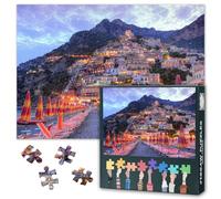 1000 Piece Jigsaw Puzzle for Adults Beautiful Positano Amalfi Coast Italy Scenic Landscape European Travel Destination Vintage Coastal Town Artwork Home Decor 27.5x19.7 Inch