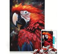 1000 Piece Jigsaw Puzzle for Adults Beautiful Red Macaw Bird, Practical Game, Stress Reliever, Deal As Gifts for The Whole Family 38x26cm