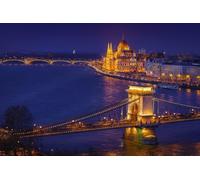 1000 Piece Jigsaw Puzzle for Adults Beautiful View of the Chain Bridge and Parliament in Budapest 38x52cm