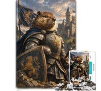 1000 Piece Jigsaw Puzzle for Adults, Beaver Knight Armor Castle | For adults who enjoy jigsaws: Adult jigsaw puzzle with 1000 pieces; with the complete challenge to keep the challenge.