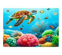 1000 Piece Jigsaw Puzzle for Adults, Bestdon Sea Turtle Nature Ocean Puzzle, Colorful Marine Life Underwater World Challenging Puzzle for Family