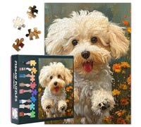 1000 Piece Jigsaw Puzzle for Adults - Bichon Frise Dog Pet Portrait, Premium Quality Animal Lovers Gift for Family Board Games & Parlour Nights, 50x70cm