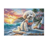 1000 Piece Jigsaw Puzzle for Adults Bichon Frise in Flower Field 1000 PCS 75x50cm Winter Holiday Indoor Activity Perfect for Cold Days Family Time Together Fun Hobby Gift