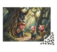 1000 Piece Jigsaw Puzzle for Adults, Big Bad Wolf Three Little Pigs