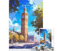 1000 Piece Jigsaw Puzzle for Adults Big Ben in London Fun Interactive Family Experience Wonderful Holiday Giftsing Choice (50x75cm)