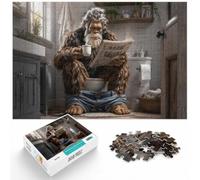 1000 Piece Jigsaw Puzzle for Adults, Bigfoot on the Toilet