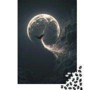 1000 Piece Jigsaw Puzzle for Adults, Bird Flying Through Moonlit Clouds, 52x38cm/1000pcs, Puzzle Lover Present, Family Activity And Evening Downtime
