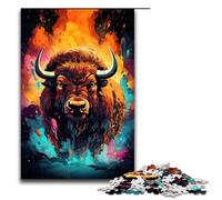 1000 Piece Jigsaw Puzzle for Adults Bison's Colorful Psychedelic Puzzle GamePerfect Decoration for Teens Age 14 Years Up 1000 PCS(75x50cm)