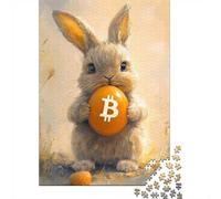 1000 Piece Jigsaw Puzzle for Adults, Bitcoin Bunny Crypto Rabbit