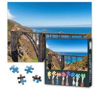 1000 Piece Jigsaw Puzzle for Adults Bixby Creek Bridge Pacific Coast Highway Big Sur California Coastal Landmark Scenic Ocean View Puzzle Wall Art Decor 27.5x19.7 Inch