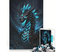 1000 Piece Jigsaw Puzzle for Adults Black And Blue Crystal Dragon, Practical Game, Stress Reliever, Deal As Gifts for The Whole Family 38x52cm