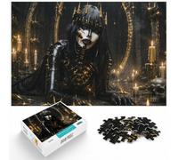 1000 Piece Jigsaw Puzzle for Adults, Black and Gold Dark Queen | For a useful gift beyond Christmas Day: Adult jigsaw puzzle with 1000 pieces offers a classic activity for Christmas.